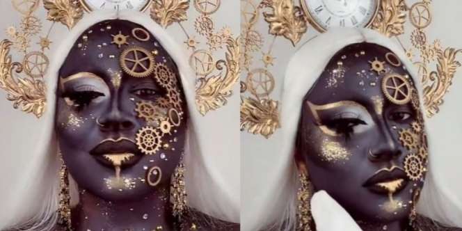 Saking Bagusnya, Warganet Larang TikTokers Hapus Makeup Bertema Jam Dinding Ini