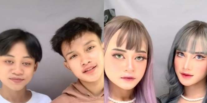 Transformasi Makeup 'Barbie Cianjur' Bikin Cowok Jadi Mirip Lesti Kejora