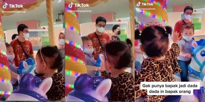 Tidak Punya Bapak, Momen Bocah 'Dadah' ke Ayah Anak Lain di Mall Ini Bikin Netizen Menangis