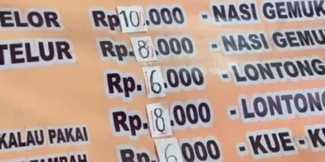 Jahilnya Kebangetan! Poster Harga Bubur Ayam Terlihat Normal dari Kejauhan, Pas Didekati Bikin Jantungan