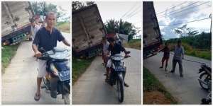 Aksi Kakek Tolong Truk Nyungsep Pakai Sepeda Motor Bebek Jadul Bikin Ngakak: Kekuatan 'Supranatural'