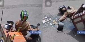 Viral Rekaman CCTV Penjual Bakso Jatuh dan Pentol Berhamburan, Diduga Cuma Akting Biar Kasihani