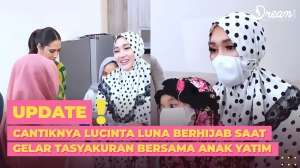 Lucinta Luna Berhijab Saat Gelar Tasyakuran Bersama Anak Yatim