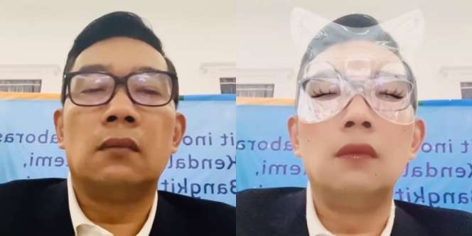 Salah Pencet Filter Saat Rapat, Wajah Ridwan Kamil Jadi Begini, Untung Luhut Pandjaitan Enggak Tahu