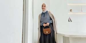 OOTD Hijab Selebgram Mega Iskanti, Cocok Jadi Wanita Korea