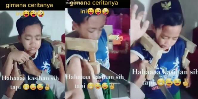Ada Saja Tingkah Bocah, Mau Jadi Gatot Kaca Tangan Malah Terjepit Kursi