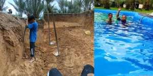Viral! Ayah Dibantu Anak-anaknya Buat Kolam Renang Sendiri di Rumah, Selesai dalam Tiga Bulan, Lihat Hasilnya...