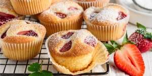 Resep Stroberi Almond Muffins, Rendah Karbo Tinggi Protein