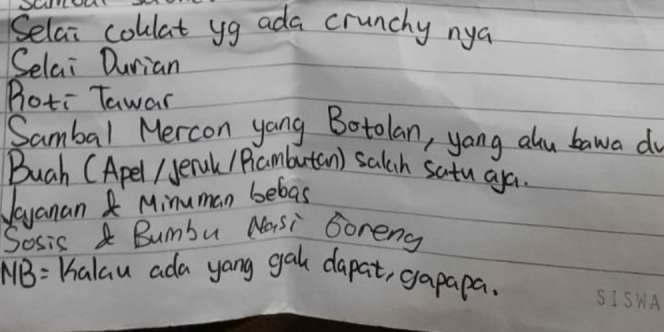 Tinggal di Pondok Pesantren, Anak Ini Kirimkan Daftar Panjang, Barang yang Harus Dibelikan Kakaknya