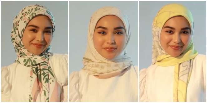 3 'Look' Kerudung Segi Empat Motif, Cocok untuk Segala Acara