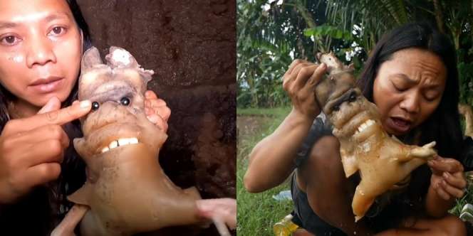 Heboh Pria Makan Makhluk Aneh, Katanya Raja Jin Penunggu Sungai