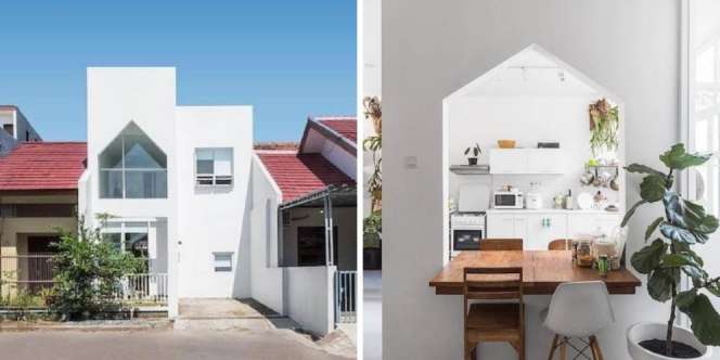 Serba Putih, Desain Asri Rumah Konsep Segitiga di Bandung