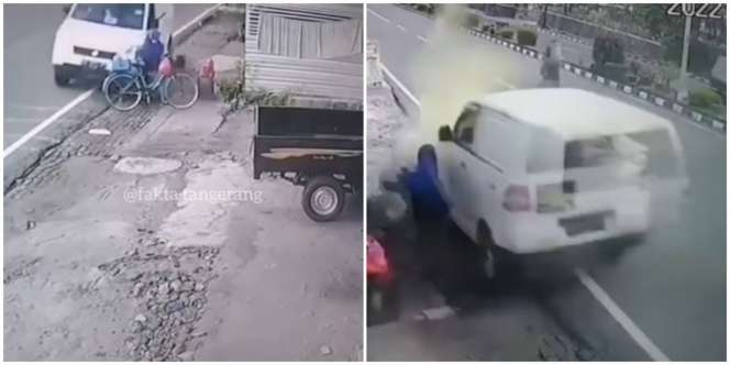 Detik-detik Ibu Pedagang Keliling Ditabrak, Mobilnya Putar Balik