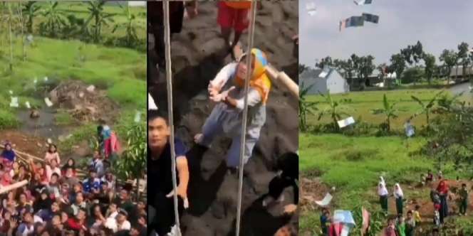 Viral Warga Pekalongan Berhamburan Sambut 'Hujan Uang' Rp50-Rp100 Ribu, Rebutan Sampai Dorong-dorongan