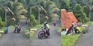 Usai Gowes Order Ojol Buat Tarik Sepeda, Endingnya Malah Nyungsep: Emak-emak Malah Nyusahin