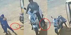 Terekam CCTV: Pura-Pura Beli Bensin, Pemotor Diam-Diam Ambil Segepok Uang yang Dijatuhkan Pegawai Pom