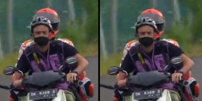 Viral! Netizen Pergoki Motor yang Bonceng Marc Marquez di Sirkuit Mandalika Pelatnya Mati