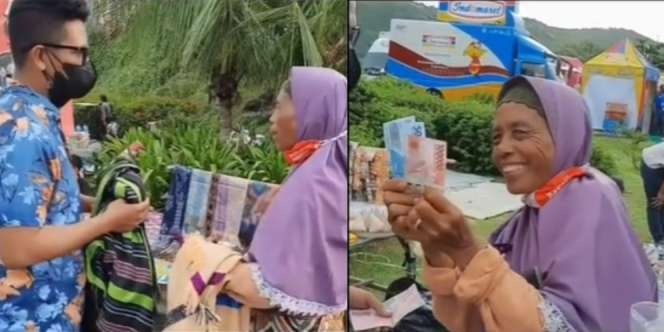 Viral Nenek-Nenek Penjual Suvenir di Mandalika Jago Bahasa Inggris, Auto Cuan