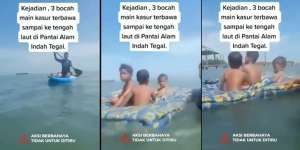 Iseng Naik Kasur Kapuk, 3 Bocah Ini Hanyut Sampai Tengah Laut Sampai Harus Ditolong TNI AL