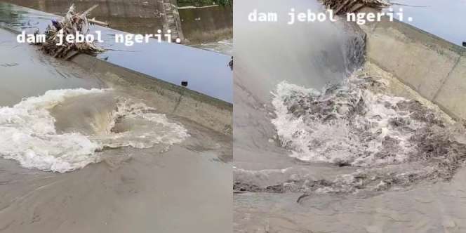 Viral Video Pusaran Air Raksasa Mendadak Muncul di Atas Tanggul, Menelan Semua yang Lewat