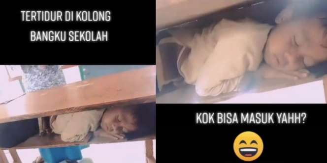 Diduga Kelelahan, Bocah SD Tertidur dalam Laci Bangku Sekolah, Netizen: Tempat Menggapai Mimpi yang Sebenarnya