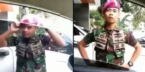 Kocak! Prajurit TNI Asik Ngaca di Mobil, Tak Sadar Ada Pemilik di Dalamnya Buka Kaca
