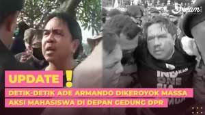 Detik-Detik Ade Armando Dikeroyok Massa Aksi Mahasiswa di Depan Gedung DPR