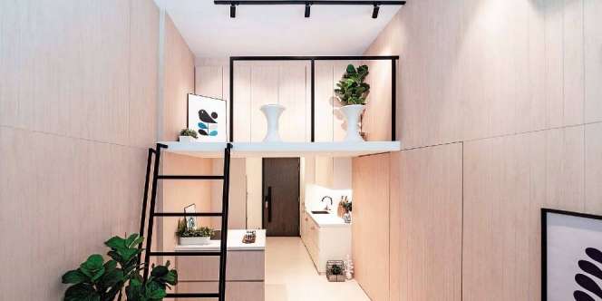 Interior Kondominium Loft Bertema Japandi, Simpel tapi Elegan