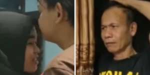 Dapat Kejutan Ultah, Si Cowok Reflek Cium Kening Pacar sampai Lupa di Belakang Ayahnya Mantau, Ekspresinya Disorot!
