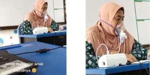 Dedikasi Guru Buat Murid Terharu, Tetap Mengajar Meski Harus Pakai Alat Bantu Pernapasan