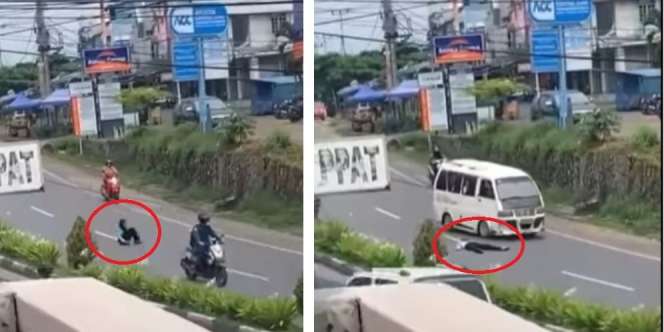 Heboh Wanita Muda Nekat Rebahan di Tengah Jalan Ramai, Sikap Para Pengendara Jadi Sorotan