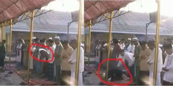 Nahan Ngantuk, Pria Ini Tersungkur saat Sholat Idul Fitri, Warganet: Kirain Husnul Khatimah