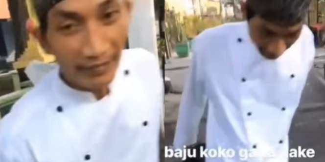 Pria Kenakan Baju Koki Saat Lebaran, Warganet: Mungkin Typo Waktu Beli Online