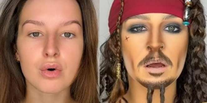 TikTokers Wanita Tampil Mirip Jack Sparrow Banjir, Nyaris Tak Ada yang Bisa Bedakan