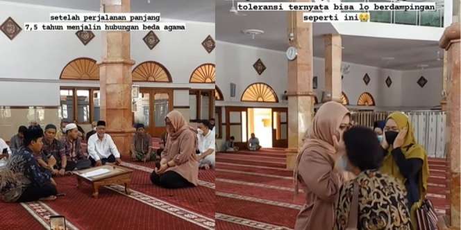 Haru! Kisah Pasangan Beda Agama 7,5 Tahun Jalin Asmara, Cewek Jadi Mualaf hingga Akhirnya Menikah