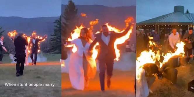 Heboh Pasangan Pengantin Bakar Diri di Tengah Resepsi