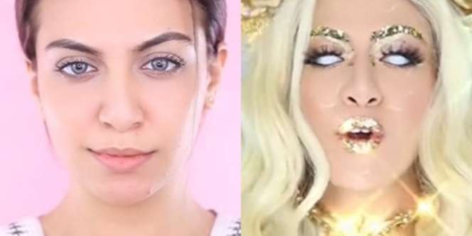 Transformasi Makeup Bertema Gold Crown Bikin TikToker Mirip Lady Gaga