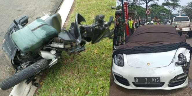 Kronologi Detik-detik Porsche Tabrak Ojol di Alam Sutera, Motor Sampai Remuk