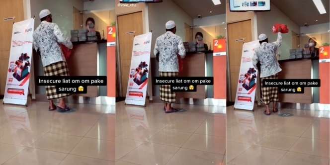 Bapak-Bapak Terlihat Lusuh Pakai Sarung dan Bawa Kantong Kresek ke Bank, Pas Dibuka Isinya Bikin Insecure