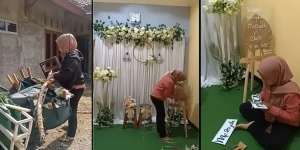 Super Woman! Wanita Usaha Dekor Tanpa Asisten, Angkut Peralatan Sendiri Pakai Motor, Netizen Pria Auto Pengin Jadi Suaminya