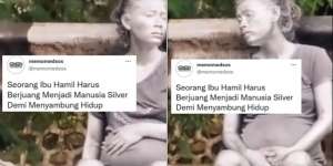 Viral Wanita Hamil Rela Jadi Manusia Silver Demi Menyambung Hidup
