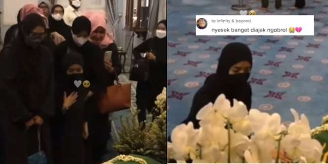 Pilu! Nabila Ishma Terduduk Lemas di Samping Peti Eril, Luapkan Isi Hati di Depan Sang Kekasih