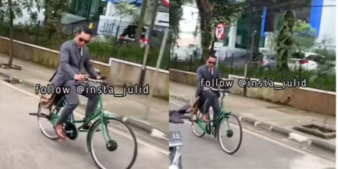 Potret Ridwan Kamil Hari Pertama Berdinas Usai Kepergian Eril, Menunduk Lihat Kamera Saat Gowes Ontel