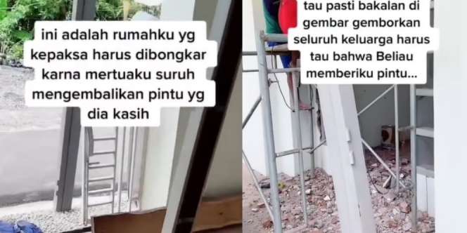 Nyesek! Wanita Curhat Harus Bongkar Rumah karena Mertua Minta Kembalikan Pintu Pemberiannya