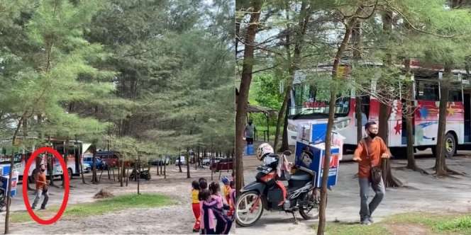 Aksi Pedagang Es Krim Asyik Ikutan Senam Bareng Anak TK, Warganet: Indahnya Hidup Tanpa Beban