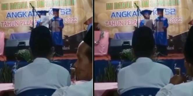 Lagi Bacakan Sambutan di Atas Panggung, Bocah PAUD ini Tiba-Tiba Teriak 'Mamah Kudu Pipis'