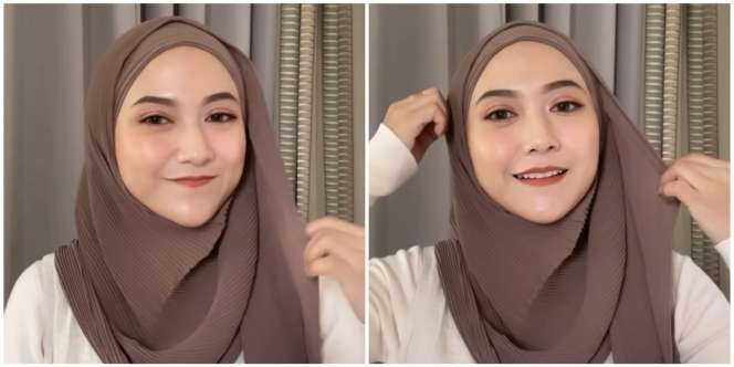 Tutorial Pashmina Plisket Layering Tanpa Ciput Ninja