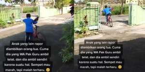 Aksi Bocah Ambil Rapor Kenaikan Kelas Tanpa Didampingi Orang Tua, Kisah di Baliknya Bikin Mewek