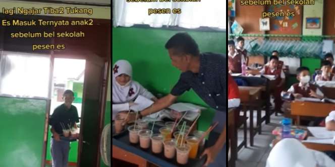 Ruang Kelas Serasa Warung Makan, Guru Auto Kaget Ketika Tukang Es Antar Pesanan Murid Saat Lagi Serius Belajar