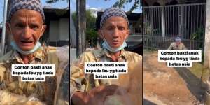 Berbakti kepada Orangtua Tak Ada Batas Usia, Kakek 64 Tahun Ini Masih Jualan Kerupuk demi Pengobatan Sang Ibu yang Sakit